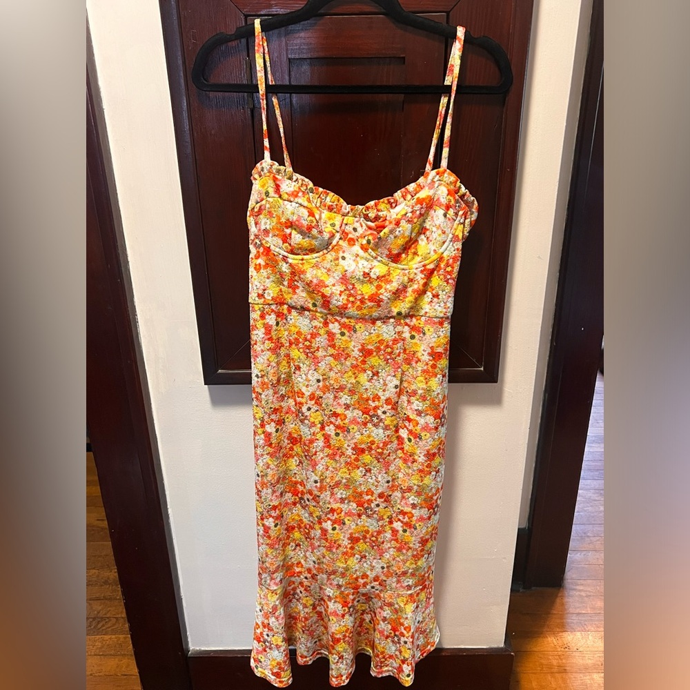Anthropologie Hutch Medium Petite Sweetheart Midi Floral Dress
